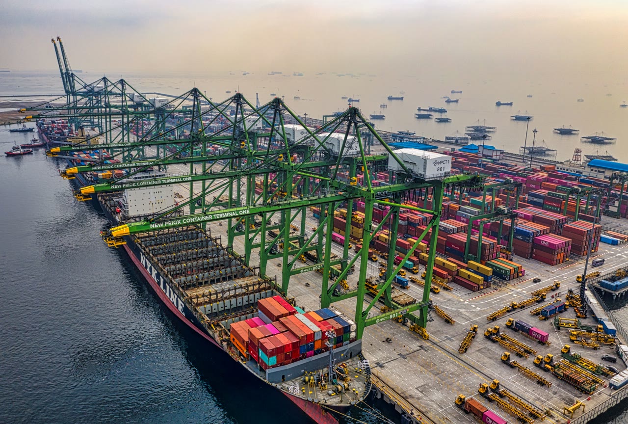 A container port and harbour