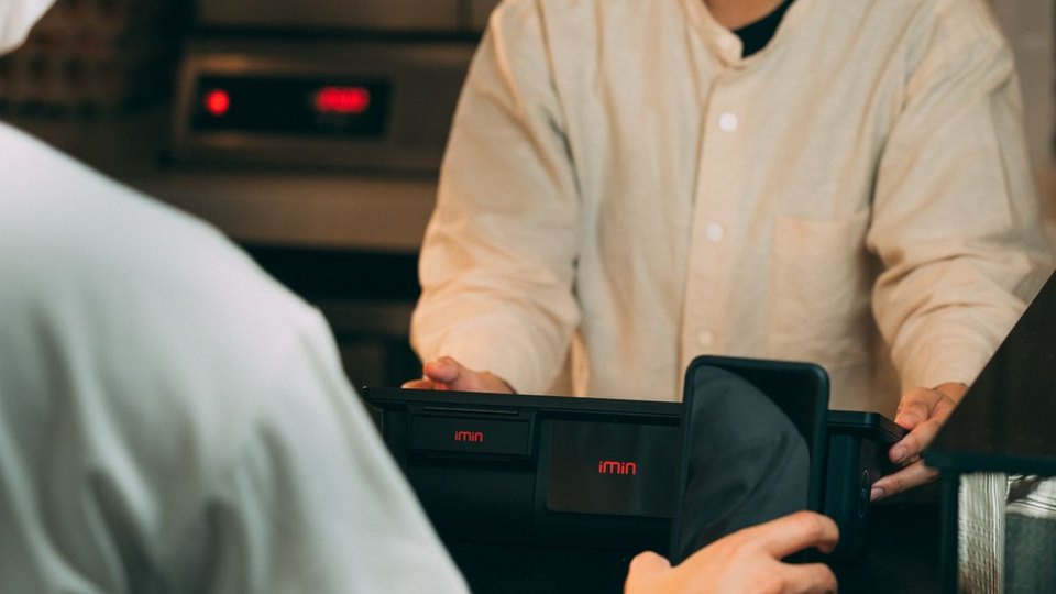 Smartphone used at a contactless payment terminal