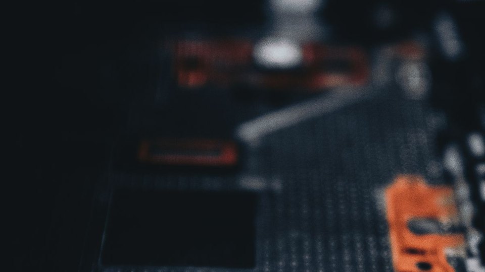 A close-up of electronic circuit components
